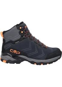 Outdoorschuh CMP "MELNICK MID TREKKING SHOES WP", Herren, Gr. 44, blau (b.blau, flamingo fluo), Leder, Synthetik, Schuhe Outdoorschuh, wasserdicht