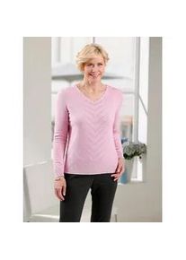 Classic Dog V-Ausschnitt-Pullover CLASSIC "V-Pullover", Damen, Gr. 44, rosa (ros&eacute;), 50% Viskose, 28% Polyester, 22% Polyamid, unifarben, Pullover