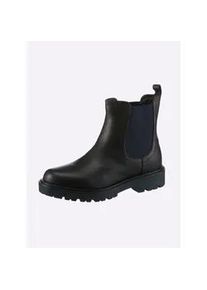 Stiefelette Heine, Damen, Gr. 41, schwarz (schwarz, blau), Glattleder, Leder, Rindsleder, Schuhe Stiefelette