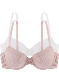 B&uuml;gel-BH Dorina "Louise", Damen, Gr. 85, Cup B, beige (pink, ivory), Microtouch, Obermaterial: 57% Polyamid, 35% Polyester, 8% Elasthan, unifarben, BHs B&uuml;gel-BH, weicher Stoff, verstellbare Tr&auml;ger, elastisch