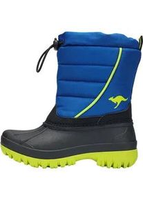 Winterboots Kangaroos "K-Ben", Kinder, Gr. 37, blau (skydiver, limetta), Synthetik, Textil, Schuhe Winterboots, Wasserabweisend,Winterschuhe, Winterstiefel, Snowboots