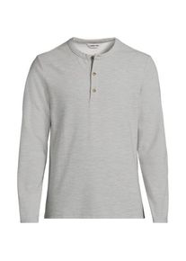 LANDS' END Ottoman-Henleyshirt mit langen &Auml;rmeln, Herren,  Grau, Baumwolle/Polyester/Baumwoll-Mischung, by Lands' End