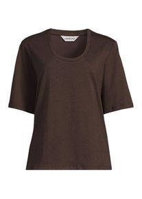 LANDS' END Supima Rundhalsshirt, Damen,  Braun, Baumwolle, by Lands' End