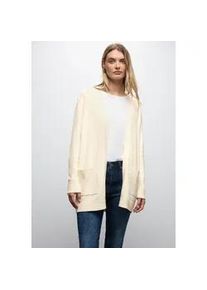 Cardigan Street One, Damen, Gr. 34, soft beige, Strick, Obermaterial: 52% Viskose, 28% Polyester, 20% Polyamid, unifarben, l&auml;ssig geschnitten ca. Mitte Oberschenkel, Rundhals, Strickjacken, ohne Verschluss, offen