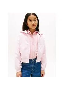 Kapuzensweatjacke Tommy Hilfiger "TOMMY PUFF PRINT ZIP THRU HOODIE", M&auml;dchen, Gr. 14 (164), rosa (light pink), Sweatware, Obermaterial: 68% Baumwolle, 32% Polyester, unifarben, regular fit h&uuml;ftlang, Rundhals, B&uuml;ndchen, Sweatjacken, f&uuml;r Kinder bis 16 Jahre, Druck auf der Kapuze