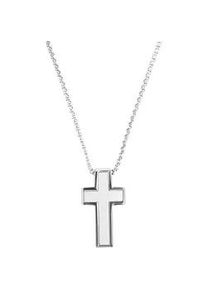 Kette mit Anh&auml;nger s.Oliver "Kreuz", silber (edelstahlfarben), Halsketten, Herren, Edelstahl, L: 60
