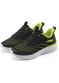 Sneaker Lascana "Halbschuh, Schn&uuml;rschuh, Freizeitschuh, Turnschuhe", Damen, Gr. 37, schwarz (schwarz, lime), Obermaterial: 100% Textilmaterial. Decksohle: 100% Textilmaterial. Futter: 100% Textilmaterial. Laufsohle: 100% Synthetik, kontrastfarbene Details, mehrfarbig, unifarben mit Farbeinsatz, Schuhe Sneaker, aus Textil mit Farbakzenten