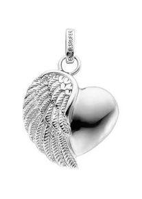 Kettenanh&auml;nger Engelsrufer "Herzfl&uuml;gel", silber (silberfarben), Schmuckanh&auml;nger, Damen, Silber 925 (Sterlingsilber), 2,5 g, Kettenanh&auml;nger, Made in Germany