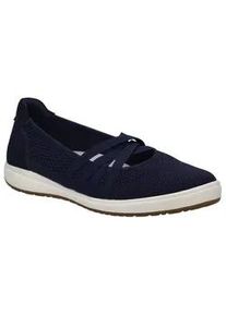 Riemchenballerina Josef Seibel "Caren 67", Damen, Gr. 36, blau (indigo), Leder, Textil, Schuhe Riemchenballerina, Slipper, Sneaker, Schlupfschuh mit Leder Einsatz an der Ferse