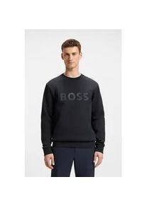 Sweatshirt BOSS Green "Salbo", Herren, Gr. M, blau (dunkelblau402), Sweatware, Obermaterial: 95% Baumwolle, 5% Elasthan, unifarben, regular fit, Rundhals, eingesetzt B&uuml;ndchen, Sweatshirts Sweatshirt, mit Logodruck