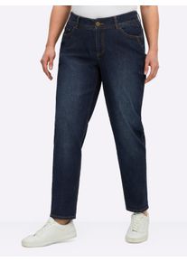 sheego Gro&szlig;e Gr&ouml;&szlig;en Jeans in schmaler Form, dark blue used, Gr&ouml;&szlig;e 58 - Damen