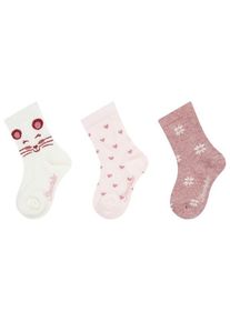 Sterntaler Socken Maus 3-Pack Multifunktionssocken Kinder (Gr 19-22 |weiß/rosa)