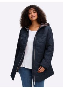 sheego Gro&szlig;e Gr&ouml;&szlig;en Steppjacke mit kariertem Innenfutter, tiefblau, Gr&ouml;&szlig;e 46 - Damen