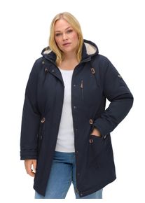 sheego Gro&szlig;e Gr&ouml;&szlig;en Parka mit Fellimitatfutter, tiefblau, Gr&ouml;&szlig;e 44 - Damen