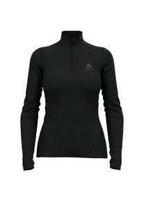 Odlo BL Top Turtle Neck L/S Half Zip Merino 2 Merinounterwäsche Damen (Gr M |schwarz)