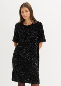 bonprix Minikleid mit Pailletten, schwarz, Gr.36/38 (S), Ein schickes Samtkleid mit Pailletten. Perfekt f&uuml;r die Feiertage!