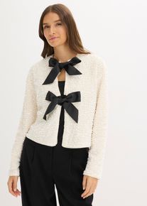 bonprix kurze Pailletten-Jacke, wei&szlig;, Gr.36, modische kurze Pailletten-Jacke mit Schleifen-Verschluss vorne. Gef&uuml;ttert., aus Samt