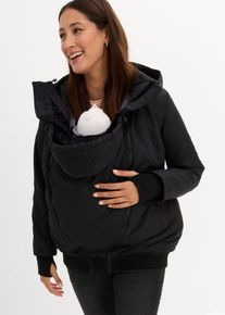 bonprix 3-in-1 Umstands- und Tragejacke mit zwei Eins&auml;tzen, schwarz, Gr.42, Umstandsjacke mit Trageeinsatz f&uuml;r die Schwangerschaft und danach