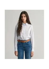 Gant f&uuml;r Damen. 4300214 Blau gestreiftes Popeline-Hemd Regular Fit (44), L&auml;ssig, Baumwolle, Langarm