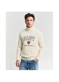 Gant f&uuml;r Herren. 8030224 Grafischer beiger Pullover (L), L&auml;ssig, Baumwolle