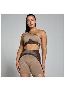 MP Damen Contrast Rib Nahtloser Sport-BH &ndash; Kaschmir/Espresso - M
