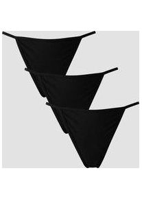 MP Damen G-String mit mittelhohem Bund (3er-Packung) &ndash; Schwarz - XS