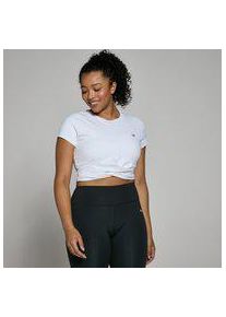 MP Damen Power Kurzarm-Crop-Top &mdash; Wei&szlig; - XXS