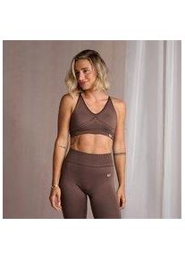 MP Damen Nahtloser Sport-BH mit V-Ausschnitt &ndash; Kaffee - M