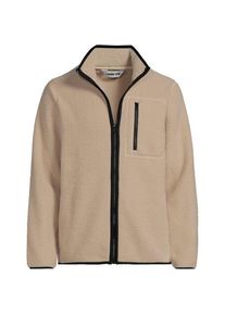 LANDS' END Teddyfleece-Jacke mit Rei&szlig;verschluss, Herren,  Wei&szlig;, Polyester, by Lands' End