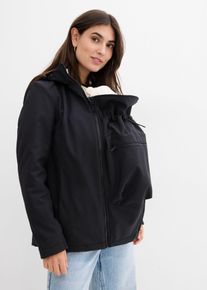bonprix 6-in-1 Umstands-Tragejacke mit herausnehmbarer Fleecejacke, schwarz, Gr.52, Multifunktionale Umstandsjacke f&uuml;r die Schwangerschaft und danach