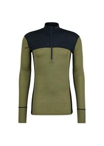 Langarm Unterhemde DEVOLD Lauparen Merino 190 Zip Neck Herren (Gr M |oliv)