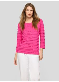 3/4-Arm-Shirt Rabe, Damen, Gr. 42, malve, Jersey, Obermaterial: 68% Viskose, 28% Polyester, 4% Elasthan, Strukturmuster, regular fit taillenbedeckt, Rundhals, Shirts 3/4-Arm-Shirt, mit Struktur Muster