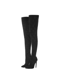 Philipp Plein Stiefel - Overknee-Stiefel Monogram - Gr. 36 (EU) - in Schwarz - f&uuml;r Damen