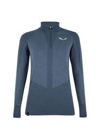 Salewa Zebru Medium Warm AMR Half Zip Tee Merinounterwäsche Damen (Gr 40 |blau)