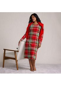 LANDS' END Wadenlanges Langarm-Nachthemd aus reiner Baumwolle, Damen,  Rot, Baumwolle, by Lands' End