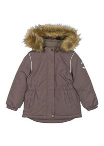 Mikk-line Winter Jacket Waist Solid with Fake Fur Winterjacke Kinder (Gr 128 |braun)