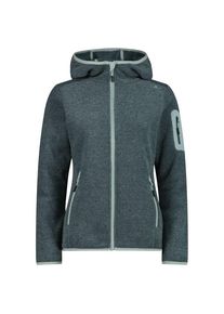 Fleecejacke CMP Jacket Fix Hood Jacquard Knitted Stripes Damen (Gr 44 |blau)
