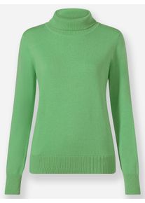 sheego Gro&szlig;e Gr&ouml;&szlig;en Rollkragenpullover aus Feinstrick, apfel, Gr&ouml;&szlig;e 46 - Damen