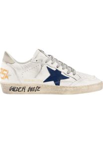 Golden Goose Deluxe Brand Golden Goose Low-Top Sneaker - Heren Ball Star Sneaker Wit/Blauw - Gr. 46 (EU) - in Wei&szlig; - f&uuml;r Damen