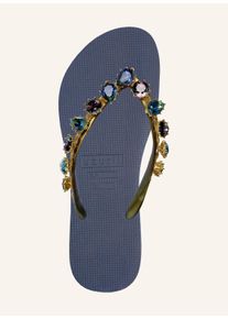 Uzurii Slipper & Pantoletten - platte hausschuhe Alexia - Gr. 37_38 - in Blau - f&uuml;r Damen