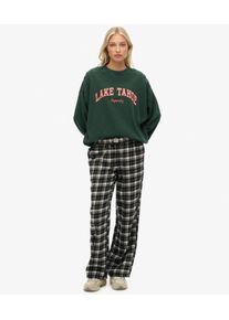 Superdry Damen Karierte Baumwollhose mit Elastikbund Black - Gr&ouml;&szlig;e: 36 2123631500206G8Z030