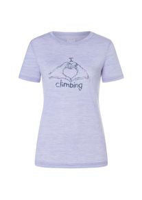 super.natural I Love Climbing Tee Merinoshirt Damen (Gr L |lila)