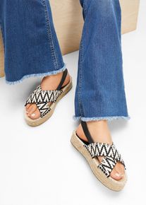 bonprix Plateau-Sandalen, beige, Gr.37, Sommerliche Plateau Sandale mit Details in Bastoptik, aus Vegan