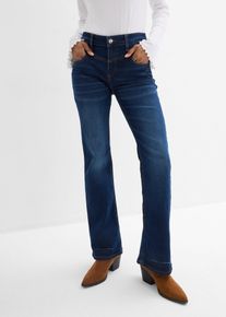 bonprix Bootcut Jeans Mid Waist Stretch, blau, Gr.48, Moderne Bootcut-Jeans mit Stretch und weitem Bein, 98% Baumwolle