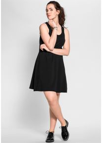 sheego Große Größen A-Linien-Kleid leicht tailliert, schwarz, Größe 58 - Damen