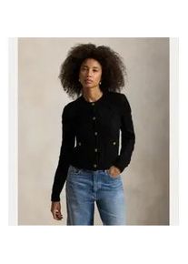 Polo Ralph Lauren f&uuml;r Damen. 211978312001 Schwarze Wollstrickjacke (M), L&auml;ssig, Wolle