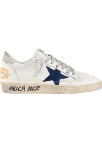 Golden Goose Deluxe Brand Golden Goose Low-Top Sneaker - Heren Ball Star Sneaker Wit/Blauw - Gr. 41 (EU) - in Wei&szlig; - f&uuml;r Damen