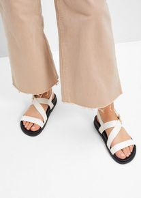 bonprix Sandalen, wei&szlig;, Gr.38, L&auml;ssige Sandale mit breiten Riemen, aus Vegan