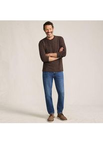 LANDS' END Struktur-Shirt mit Leinen, Herren,  Braun, Leinen/Polyester/Polyester-Mischung, by Lands' End