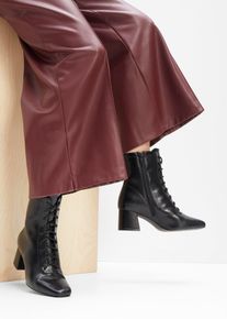 bonprix Schn&uuml;rstiefeletten mit Blockabsatz, schwarz, Gr.39, Elegante Stiefelette mit dekorativer Schn&uuml;rung
